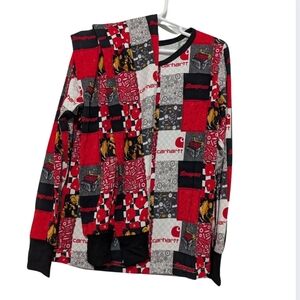 Carhartt Red and Black Graphic Long Sleeve Shirt
